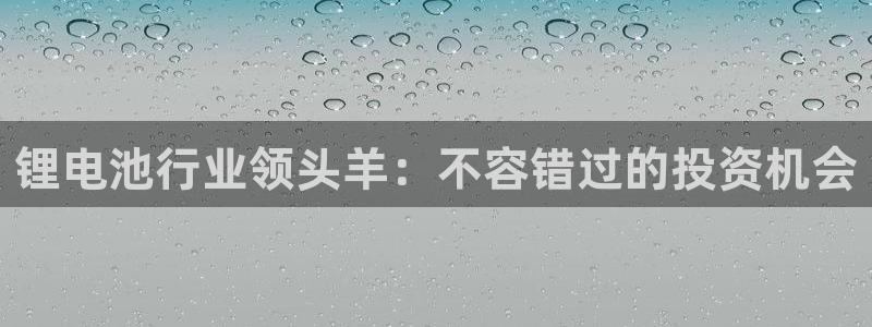 尊龙d88官网准认来就送38：锂电池行业领头羊：不容错过的投资机会