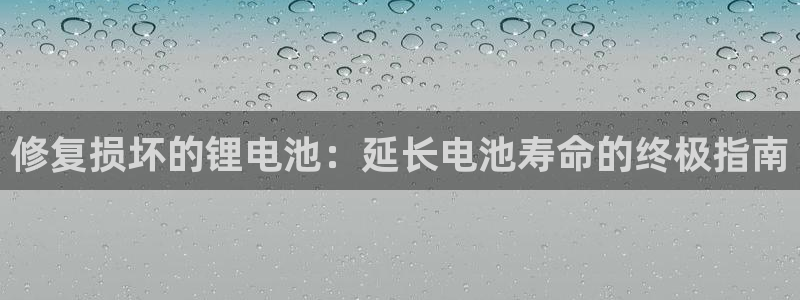 尊龙网站 人生就是博：修复损坏的锂电池：延长电池寿命的终极指南